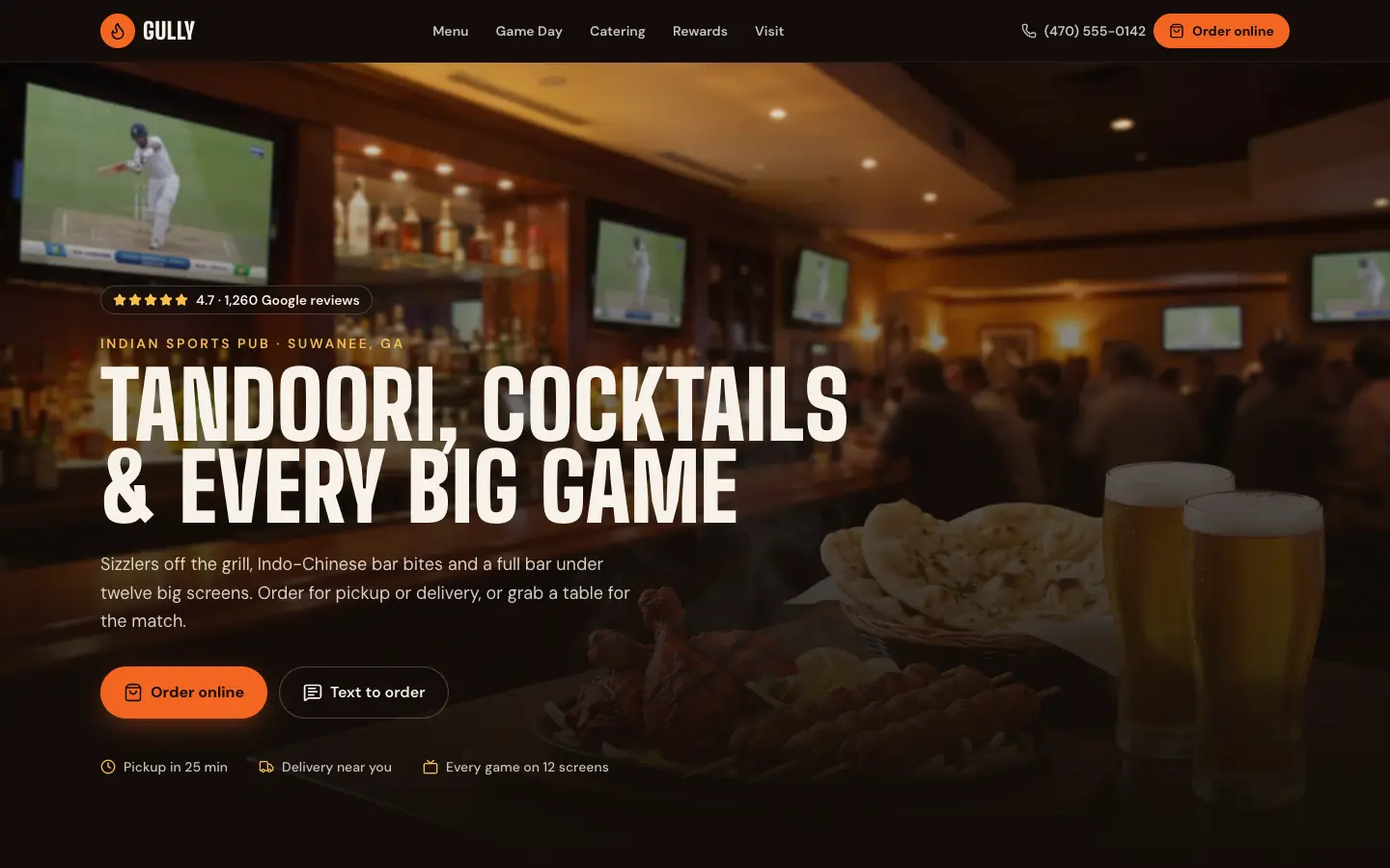 A restaurant website made with Yantra Eats